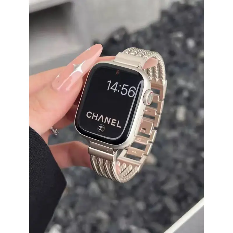 Suitable for Apple Watch 8Th Generation 7S10 Apple Watch iWatch 11Se Starlight Color Series Metal Strap 9 New