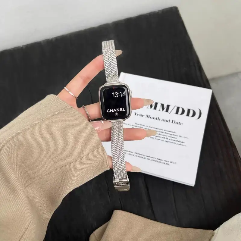Suitable for Apple Watch 8Th Generation 7S10 Apple Watch iWatch 11Se Starlight Color Series Metal Strap 9 New