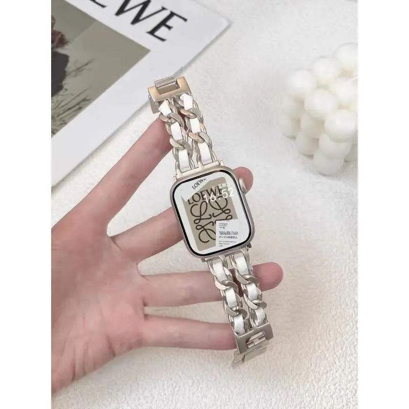Suitable for Apple Watch 8Th Generation 7S10 Apple Watch iWatch 11Se Starlight Color Series Metal Strap 9 New