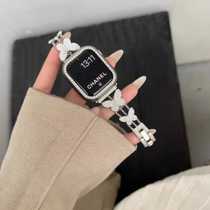 Suitable for Apple Watch 8Th Generation 7S10 Apple Watch iWatch 11Se Starlight Color Series Metal Strap 9 New