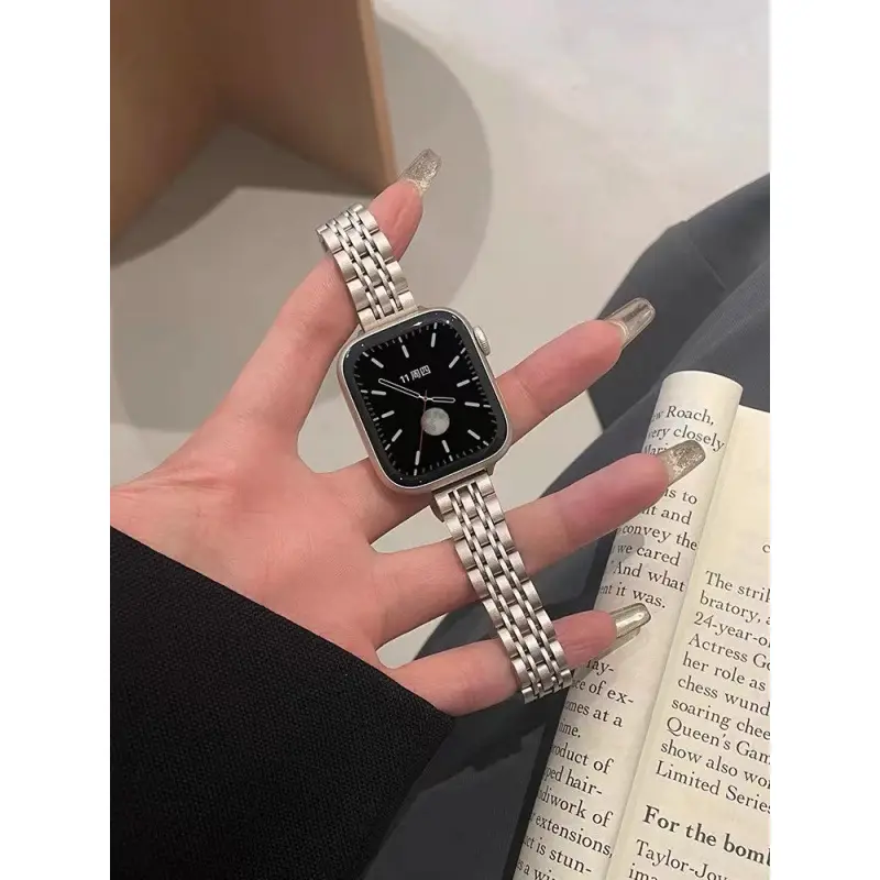 Suitable for Apple Watch 8Th Generation 7S10 Apple Watch iWatch 11Se Starlight Color Series Metal Strap 9 New