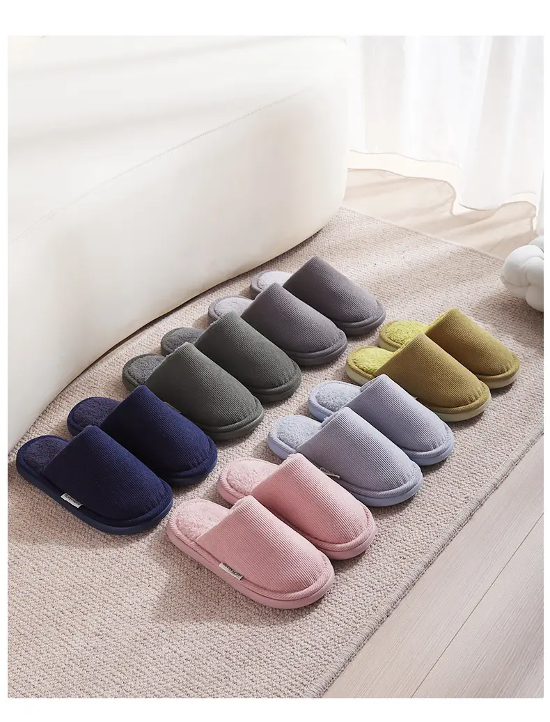 Men's Warm Grey Cotton Slippers Autumn Winter 2025 — feature 10