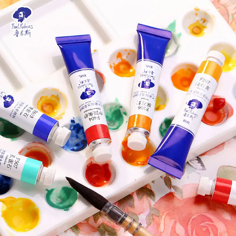 Rubens Artist-Grade 8ml Watercolor Paint Single Tube for Beginners and Art Students, Suitable for Painting, Abcdef Grade