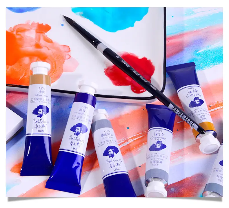 Rubens Artist-Grade 8ml Watercolor Paint Single Tube for Beginners and Art Students, Suitable for Painting, Abcdef Grade — feature 8
