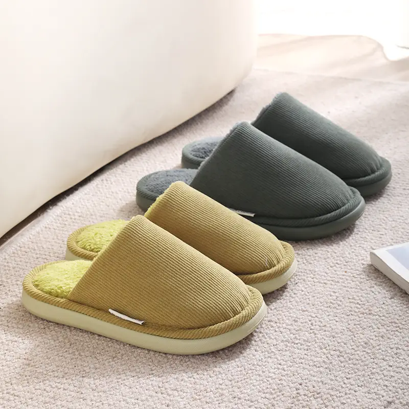 Thick-Soled Cotton Slippers for Women, Autumn and Winter 2026 New Model, Indoor Non-Slip Couple's Warm Floor Slippers for Men in Winter - Image 9