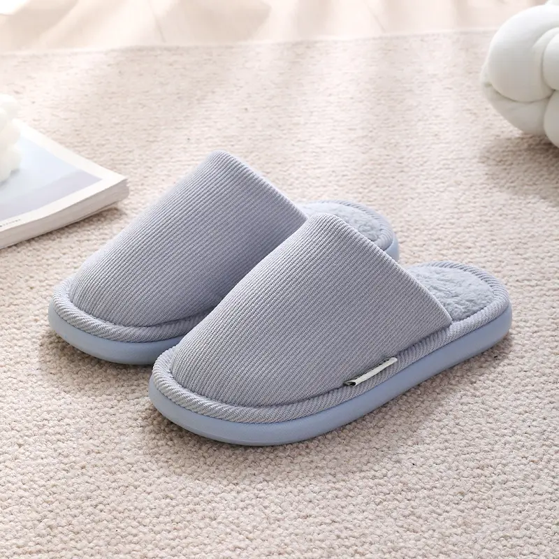 Thick-Soled Cotton Slippers for Women, Autumn and Winter 2026 New Model, Indoor Non-Slip Couple's Warm Floor Slippers for Men in Winter - Image 2