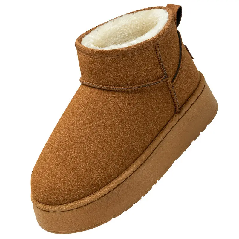 Thick-Soled Snow Boots for Women 2026 New Winter Non-Slip Fleece-Lined Thickened Warm Casual Short Boots Cotton Shoes for Women to Wear Outside