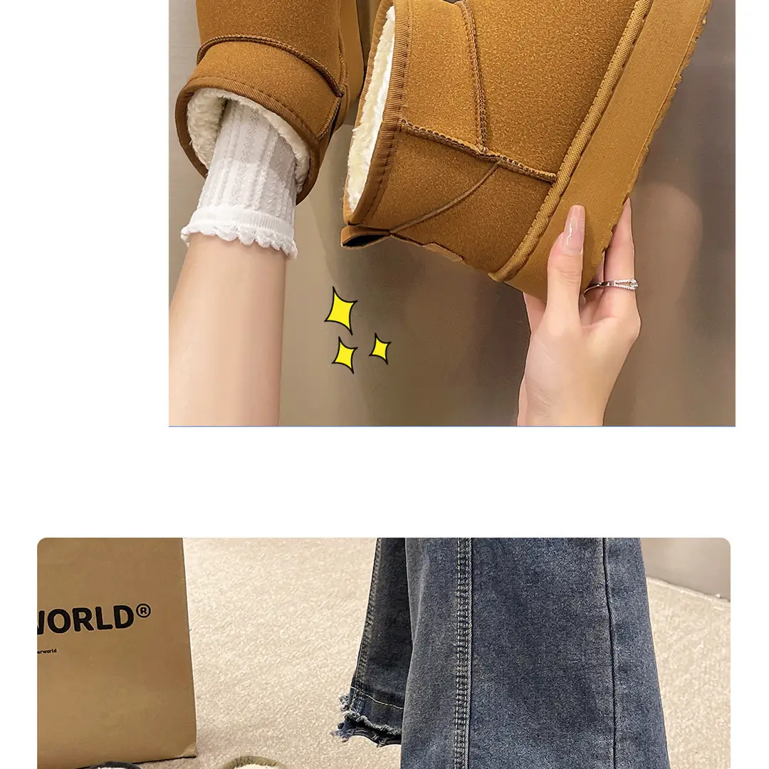 Thick-Soled Snow Boots for Women 2026 New Winter Non-Slip Fleece-Lined Thickened Warm Casual Short Boots Cotton Shoes for Women to Wear Outside — feature 16