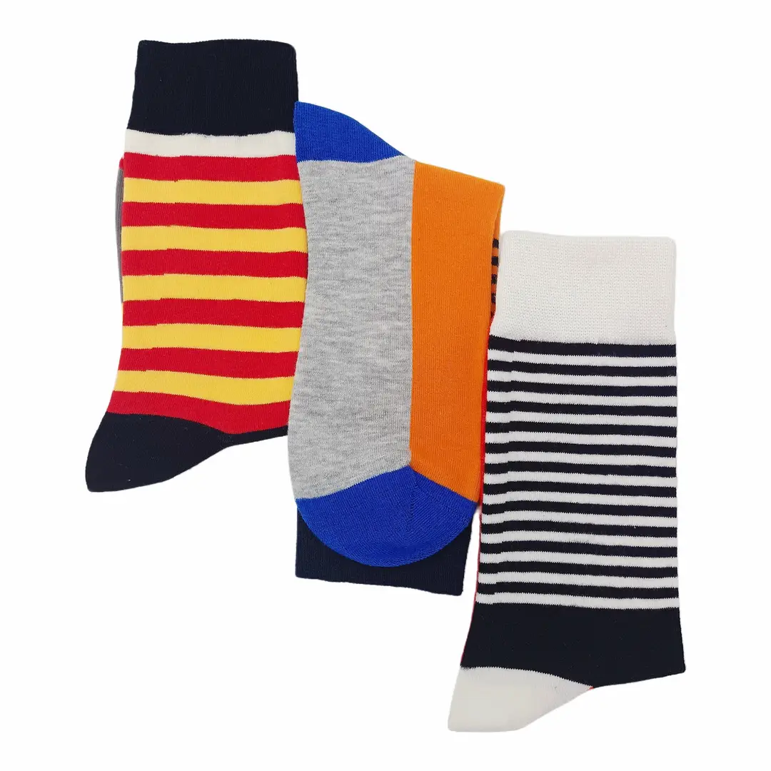 New men's striped street hip-hop mid-tube socks fashion color striped men's socks autumn and winter cotton socks wholesale — feature 8