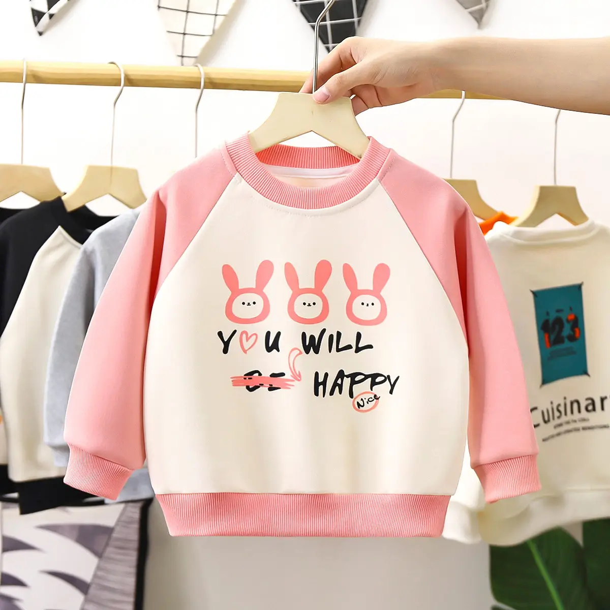Children's Pink Good Hiike Sweatshirt Long Sleeve T-Shirt