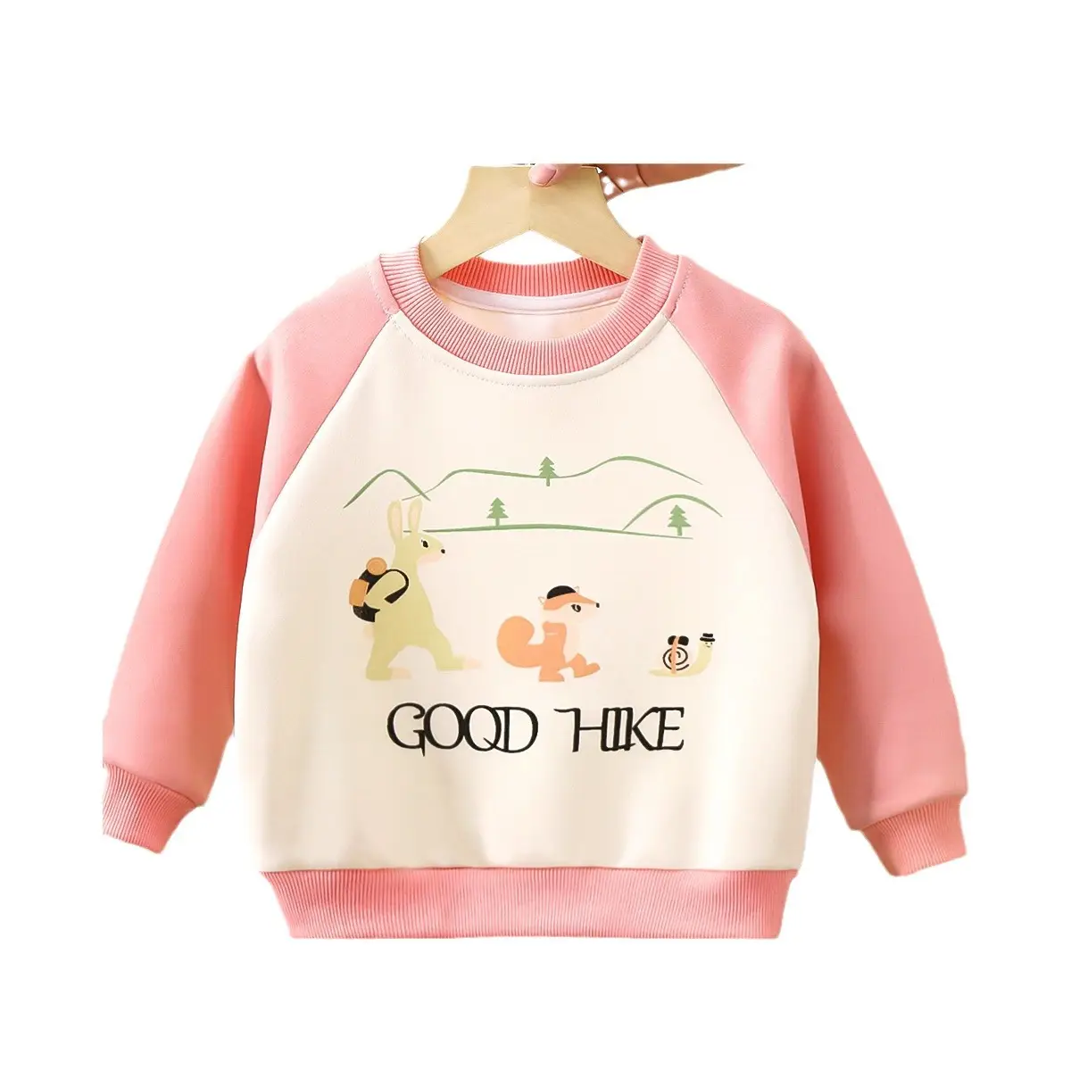 Children's Pink Good Hiike Sweatshirt Long Sleeve T-Shirt