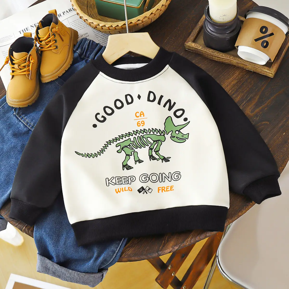 Children's Pink Good Hiike Sweatshirt Long Sleeve T-Shirt