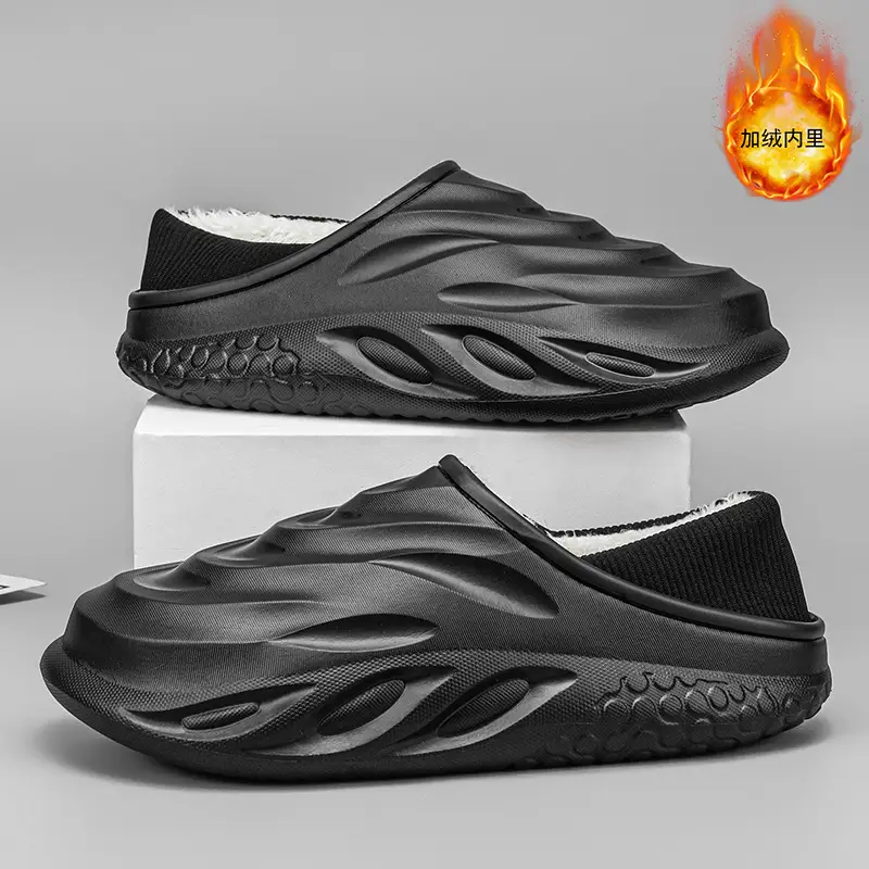 Cotton Slippers Men's Winter fleece-lined Warm Baotou Cotton Slippers Outfit Waterproof Sirty Cotton Shoes Bag Indoor Slippers for Women - Image 5