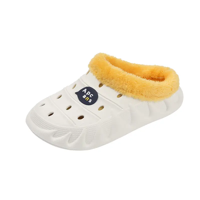 Cross-border plus size cotton slippers men's autumn and winter outdoor wear non-slip indoor two-way hole shoes warm cotton shoes for lovers