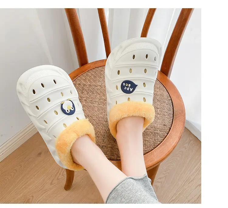 Cross-border plus size cotton slippers men's autumn and winter outdoor wear non-slip indoor two-way hole shoes warm cotton shoes for lovers — feature 13