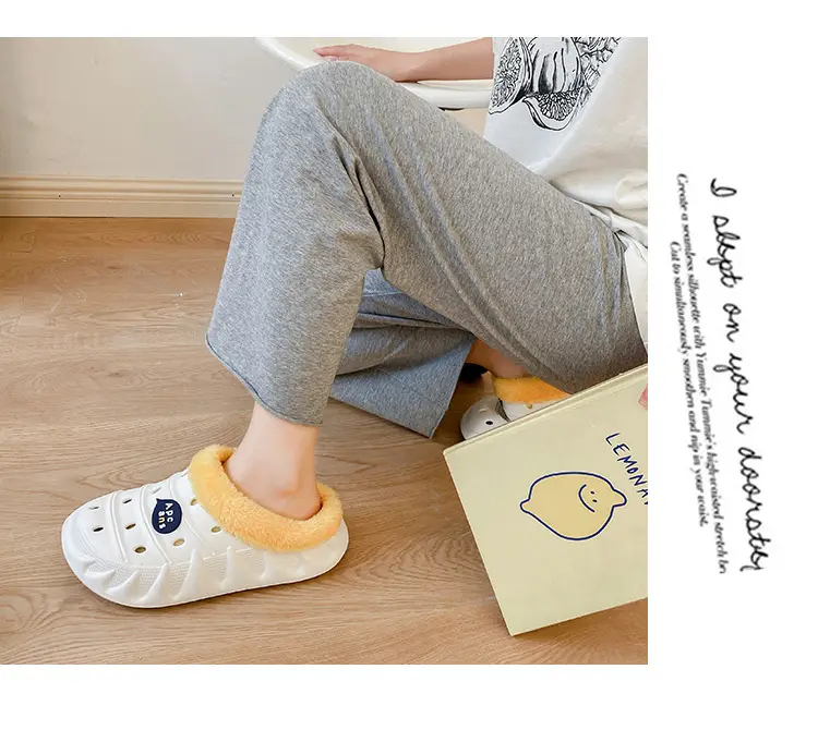 Cross-border plus size cotton slippers men's autumn and winter outdoor wear non-slip indoor two-way hole shoes warm cotton shoes for lovers — feature 15
