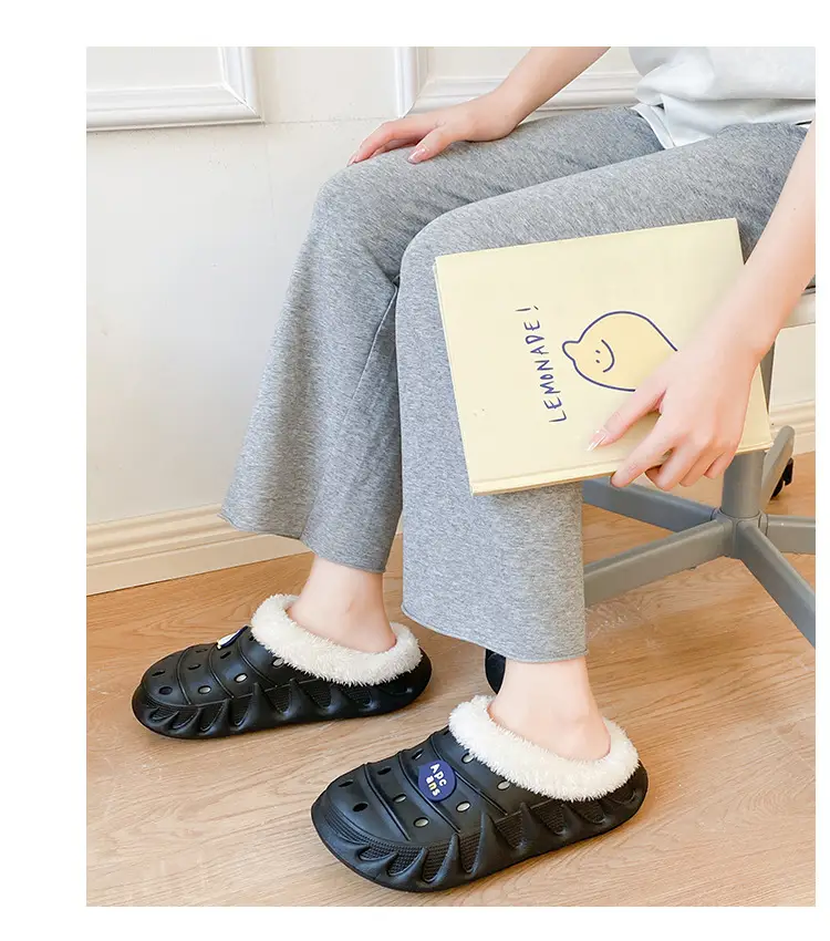 Cross-border plus size cotton slippers men's autumn and winter outdoor wear non-slip indoor two-way hole shoes warm cotton shoes for lovers — feature 18