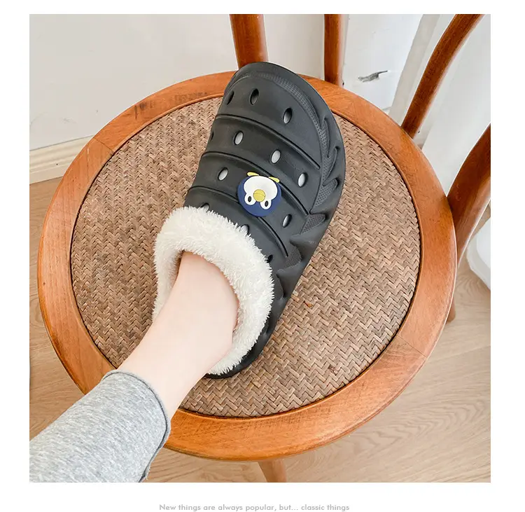 Cross-border plus size cotton slippers men's autumn and winter outdoor wear non-slip indoor two-way hole shoes warm cotton shoes for lovers — feature 20