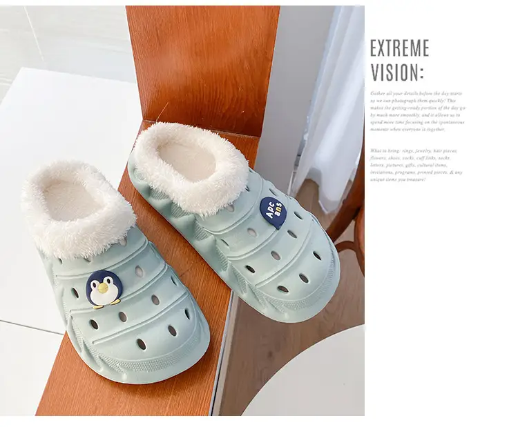 Cross-border plus size cotton slippers men's autumn and winter outdoor wear non-slip indoor two-way hole shoes warm cotton shoes for lovers — feature 24