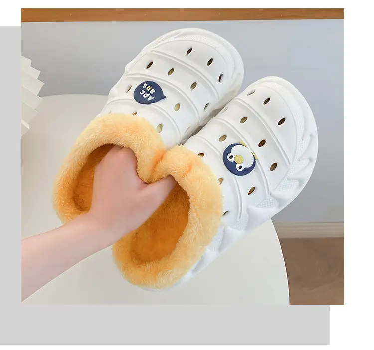 Cross-border plus size cotton slippers men's autumn and winter outdoor wear non-slip indoor two-way hole shoes warm cotton shoes for lovers — feature 26