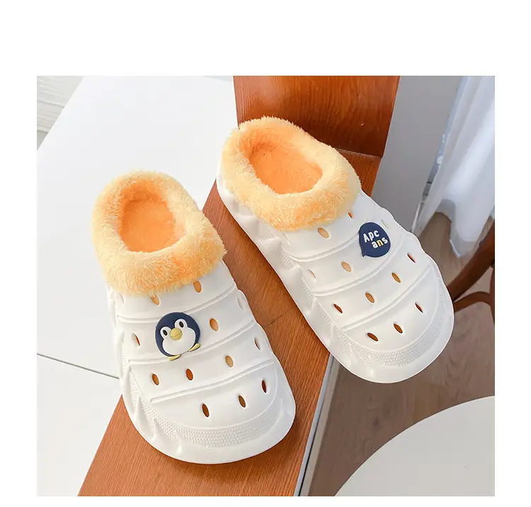 Cross-border plus size cotton slippers men's autumn and winter outdoor wear non-slip indoor two-way hole shoes warm cotton shoes for lovers — feature 27