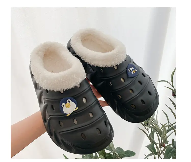 Cross-border plus size cotton slippers men's autumn and winter outdoor wear non-slip indoor two-way hole shoes warm cotton shoes for lovers — feature 28