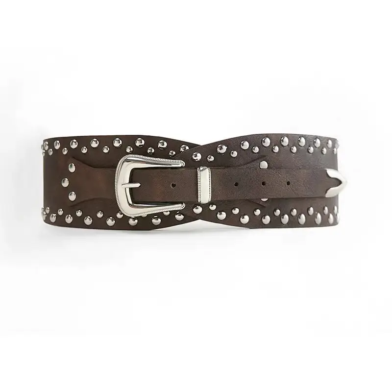 Black Rivet Belt with Buckle for Women — feature 6