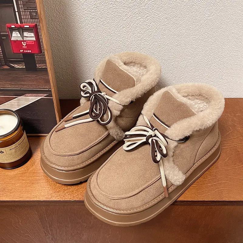 Snow Boots Women's Winter Fashion All-match Short Boots Blanket Thick-bottom EVA Non-slip Thickened Warm Snow Maomao Cotton Shoes - Image 2