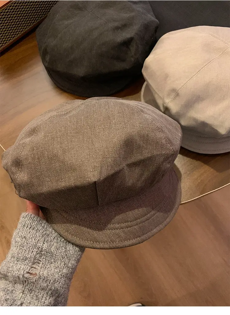 Vintage Grey Duck Tongu Beret for Kids Spring Autumn — feature 10