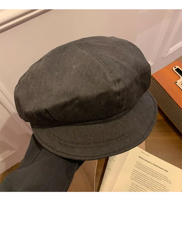Vintage Grey Duck Tongu Beret for Kids Spring Autumn — feature 12