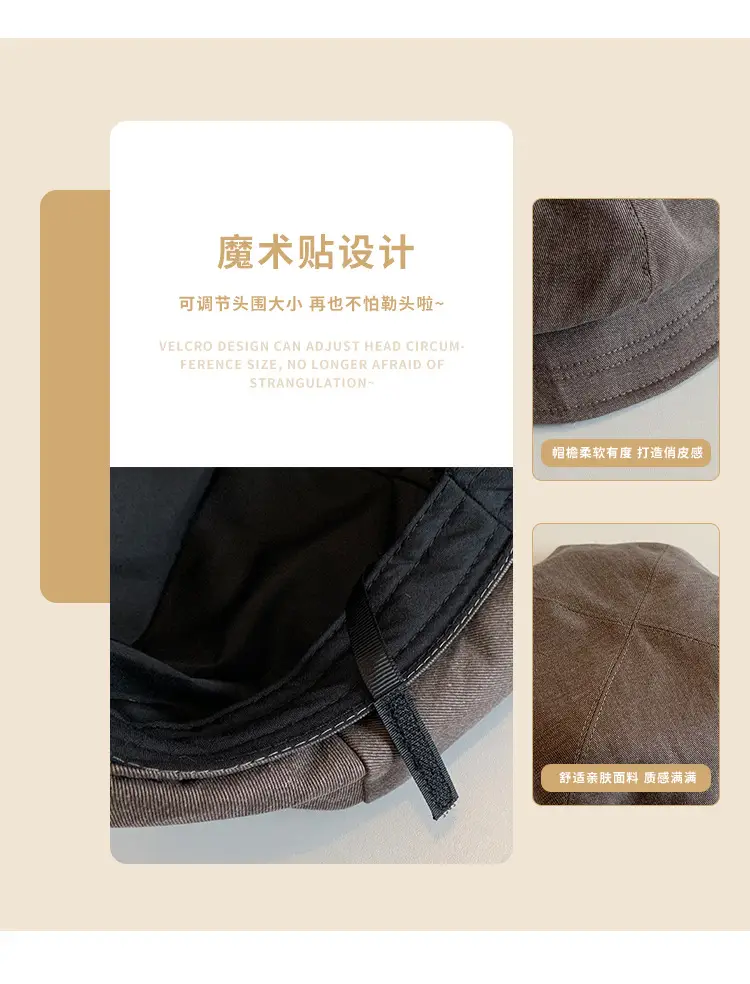 Vintage Grey Duck Tongu Beret for Kids Spring Autumn — feature 4