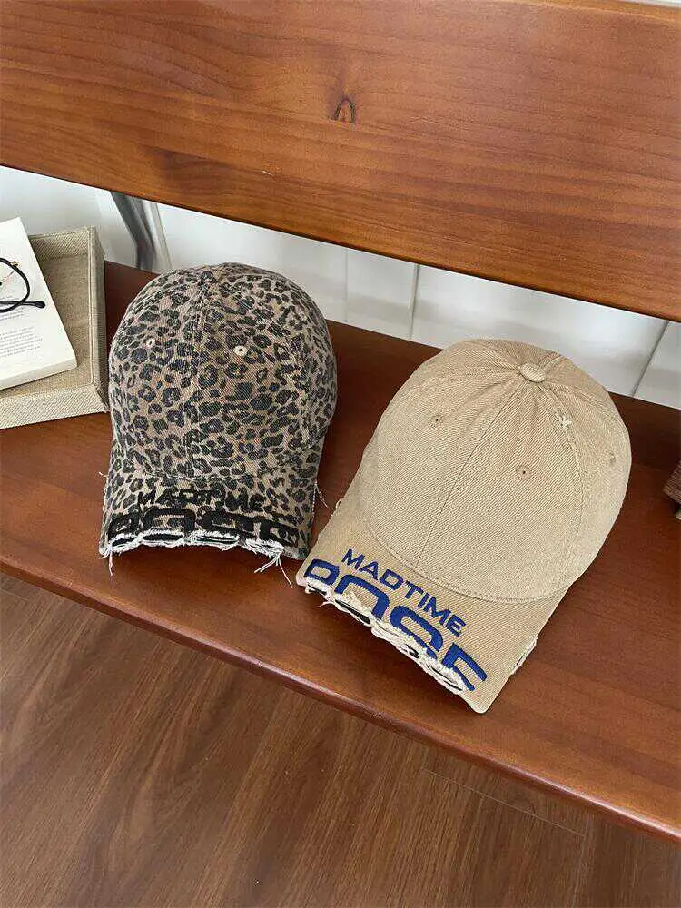 Women's Beige Cotton Baseball Cap with "MAD TIME" Embroidery — feature 12