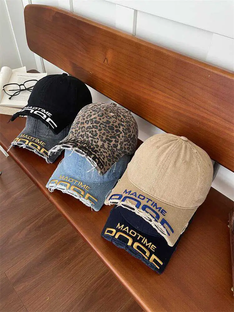 Women's Beige Cotton Baseball Cap with "MAD TIME" Embroidery — feature 2