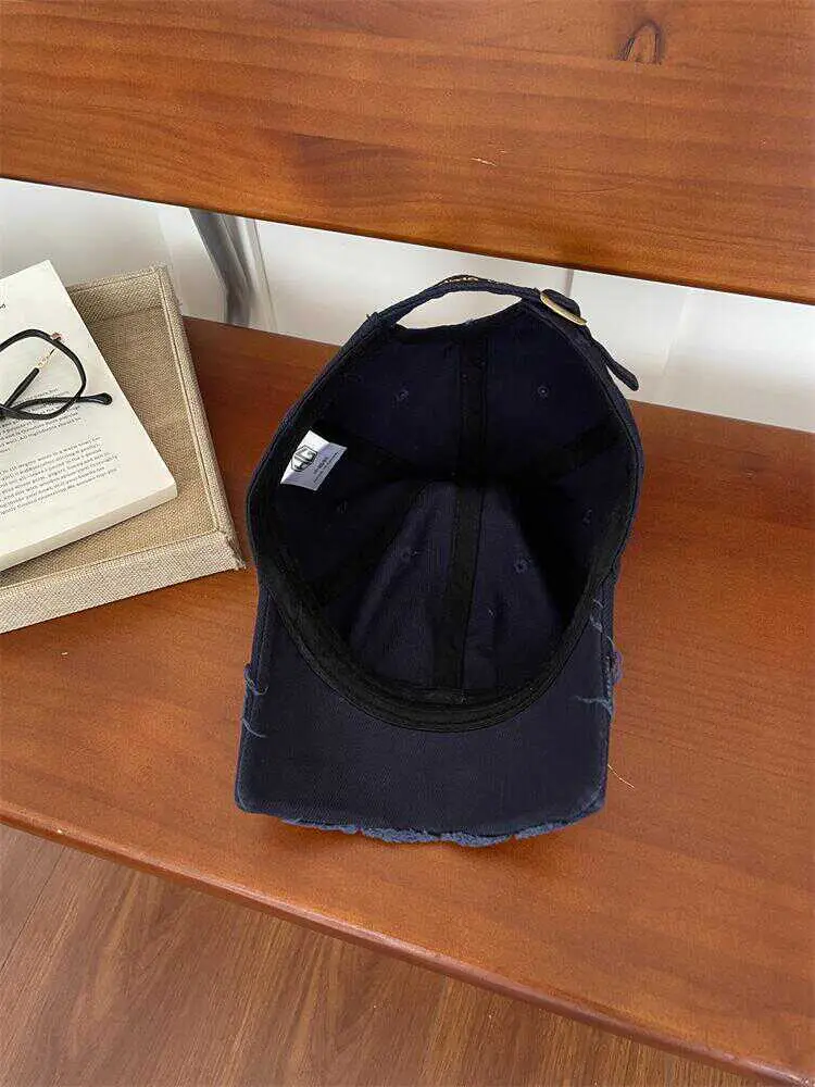 Women's Beige Cotton Baseball Cap with "MAD TIME" Embroidery — feature 28