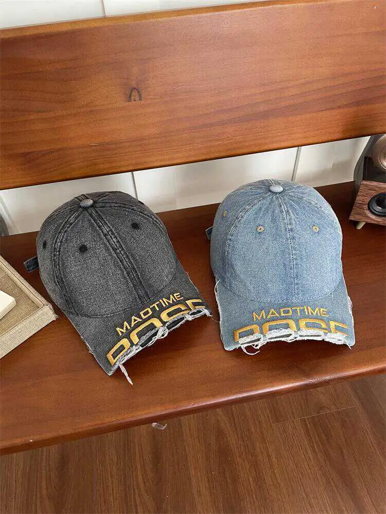 Women's Beige Cotton Baseball Cap with "MAD TIME" Embroidery — feature 6