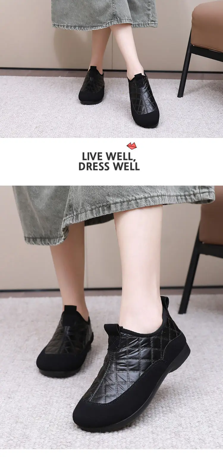 Women's Shoes 2025 Winter New Style Wholesale Fleece-Lined Warm Cotton Shoes Soft Sole Non-Slip Patchwork Leather Snow Boots — feature 23