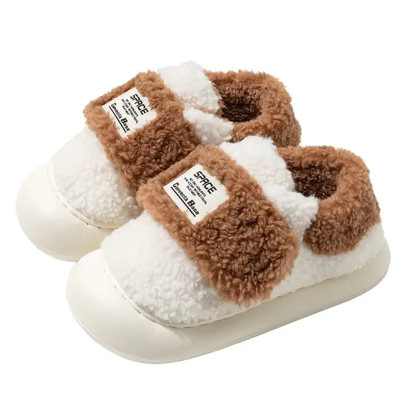 Velcro Cotton Slippers Women's Winter Lambcock Heel Mao fleece-lined Thick-soled Indoor Household All-match Warm Cotton Shoes - Image 10
