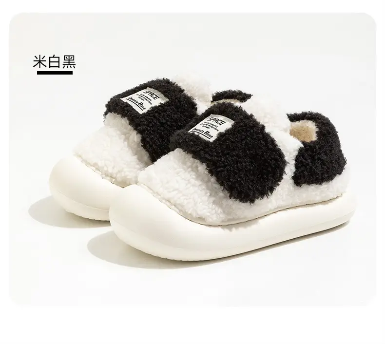Velcro Cotton Slippers Women's Winter Lambcock Heel Mao fleece-lined Thick-soled Indoor Household All-match Warm Cotton Shoes — feature 15