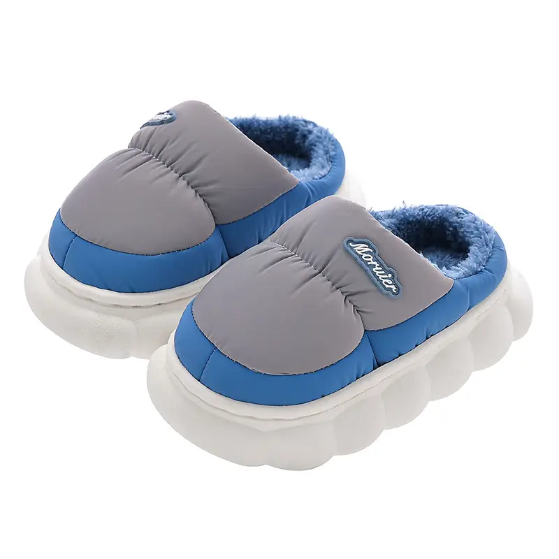 Winter Children's Cotton Slippers with Heel, Parent-Child Cotton Shoes, Big Children's Warm Non-Slip Waterproof down Shoes, Home Children's Style - Image 22