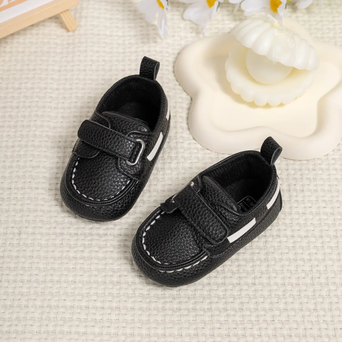 Baby Shoes Brown White Black Velcro Non-Slip — feature 13