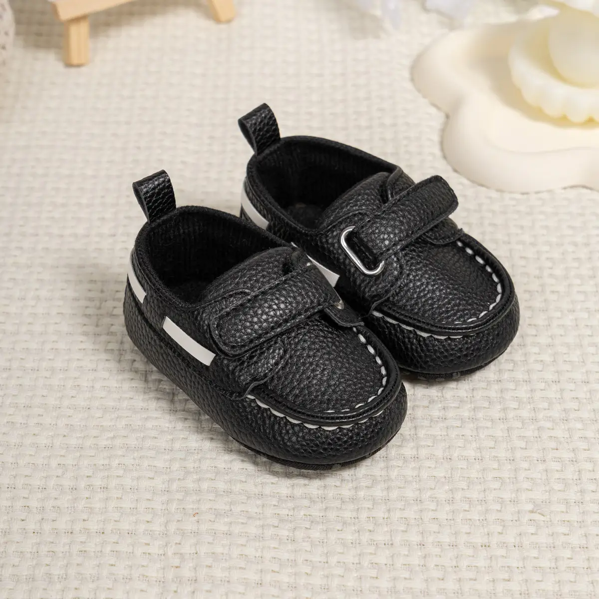 Baby Shoes Brown White Black Velcro Non-Slip — feature 14