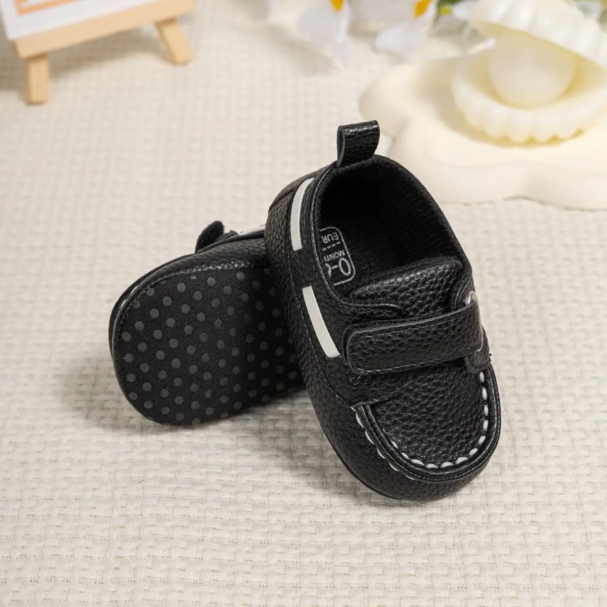 Baby Shoes Brown White Black Velcro Non-Slip — feature 15