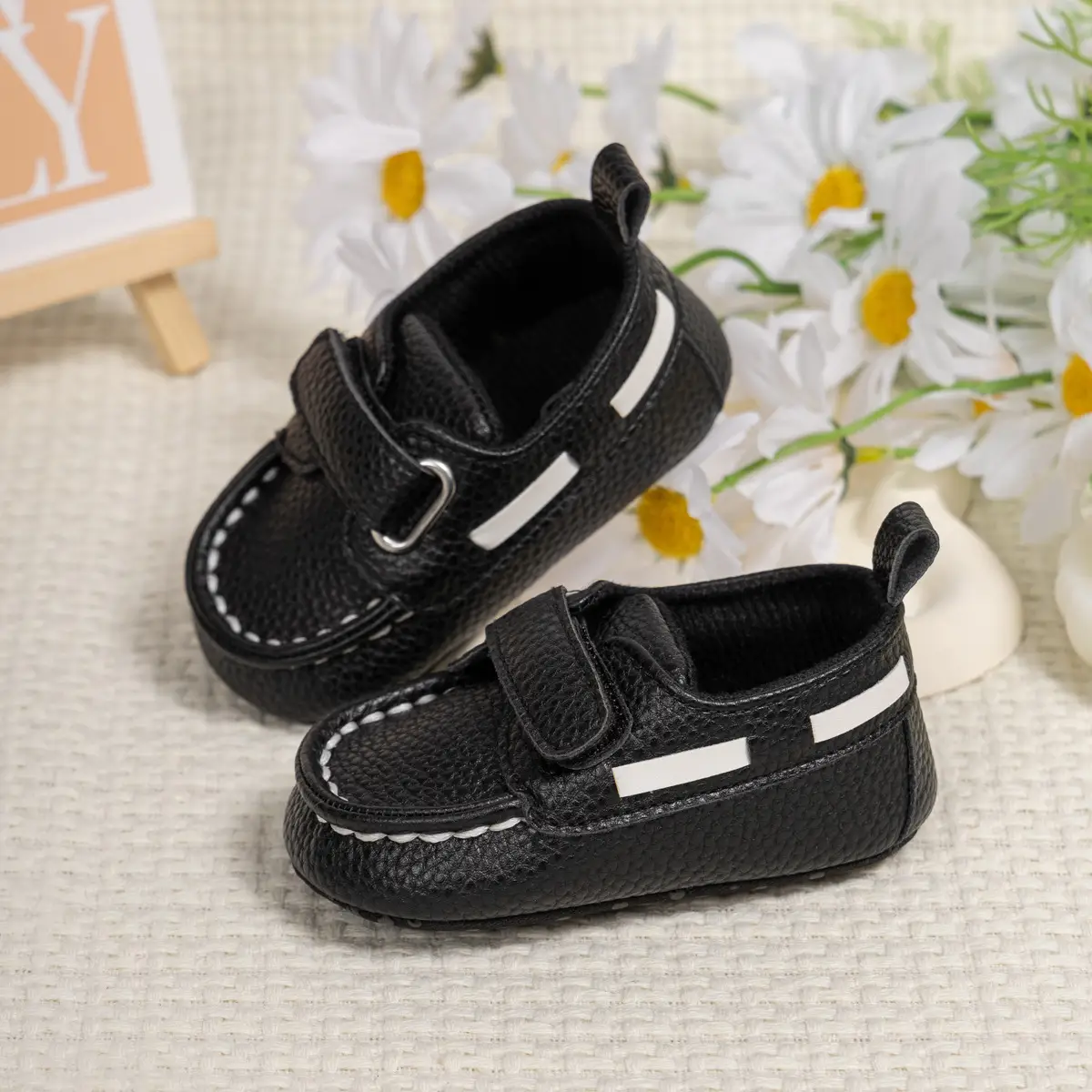 Baby Shoes Brown White Black Velcro Non-Slip — feature 16