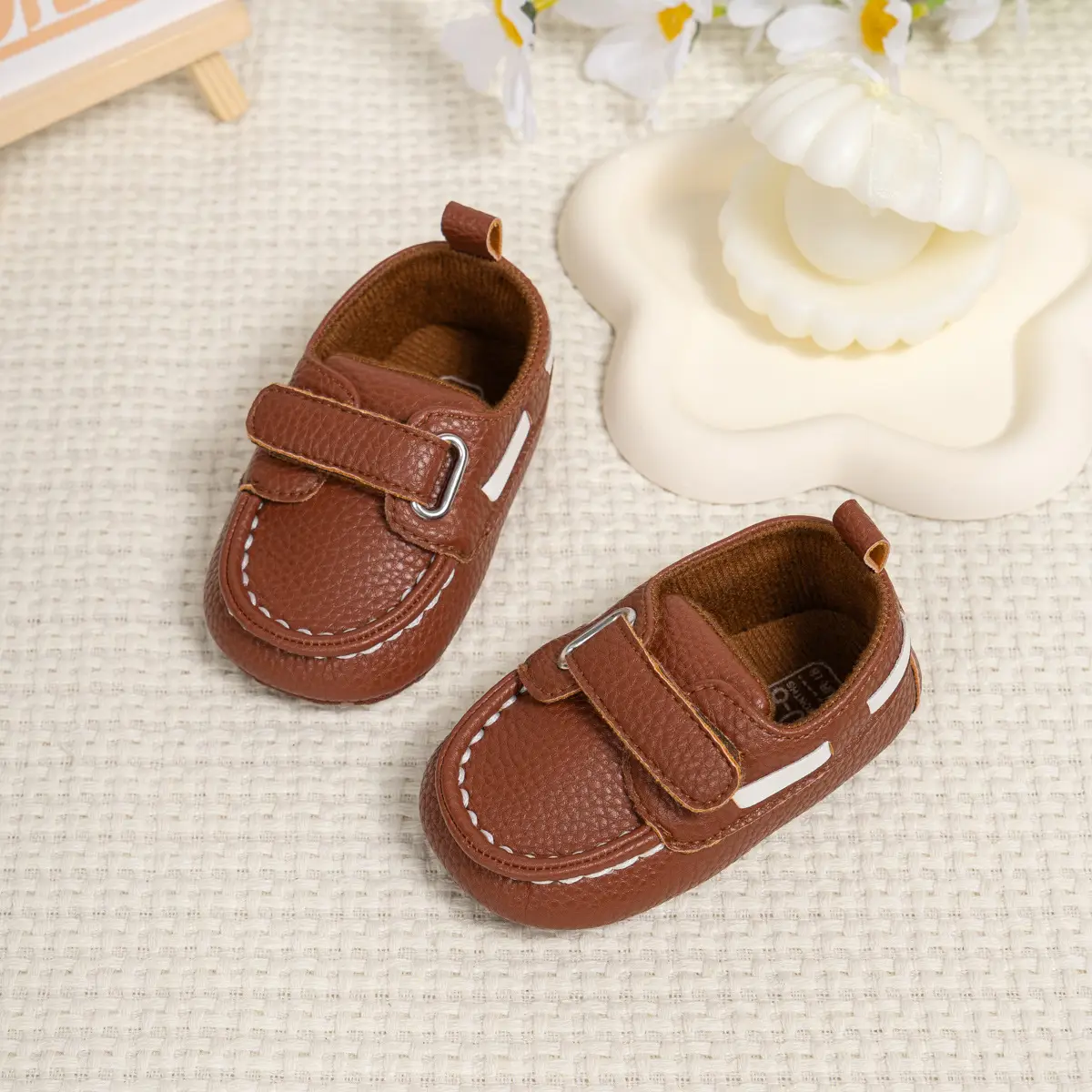 Baby Shoes Brown White Black Velcro Non-Slip — feature 18