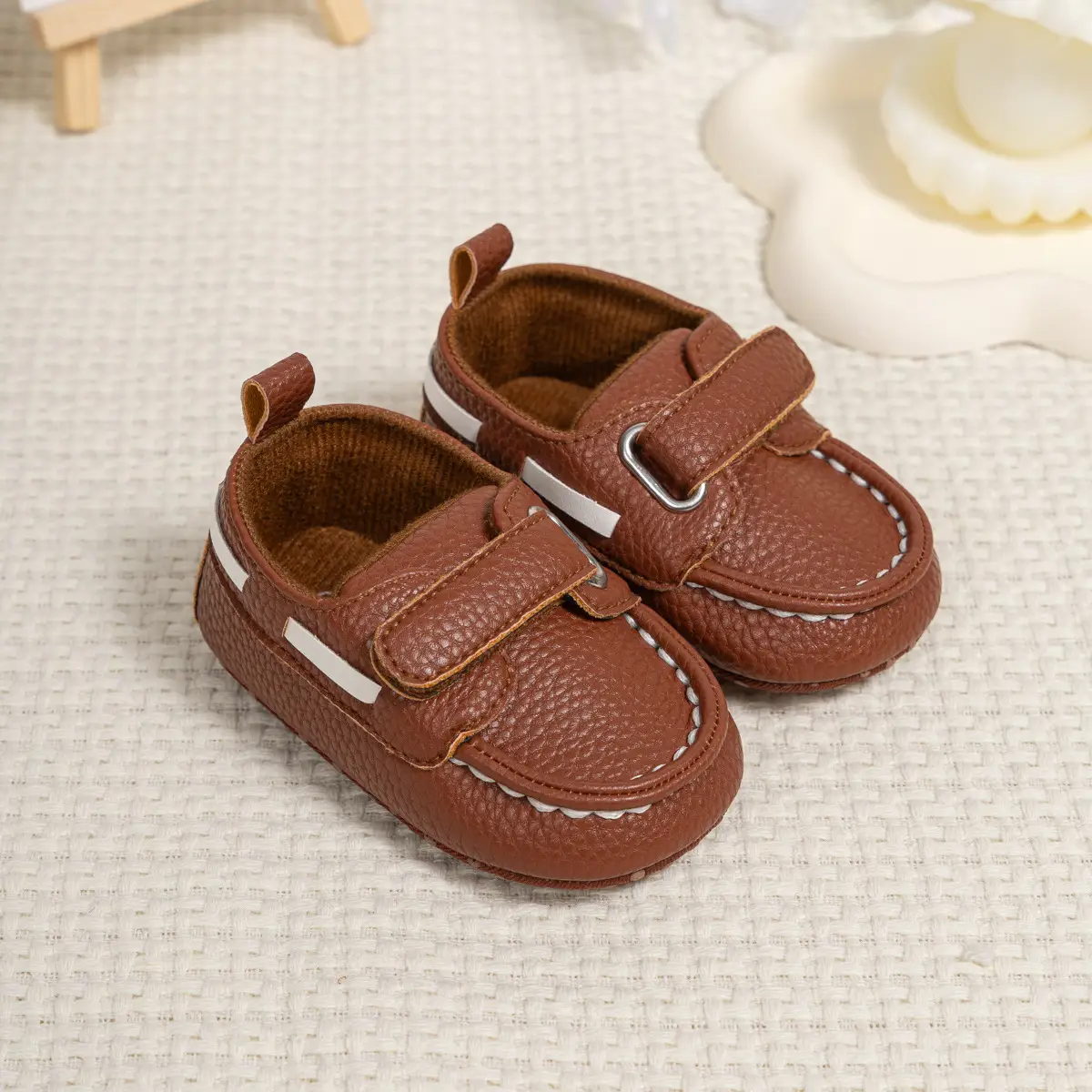 Baby Shoes Brown White Black Velcro Non-Slip — feature 19