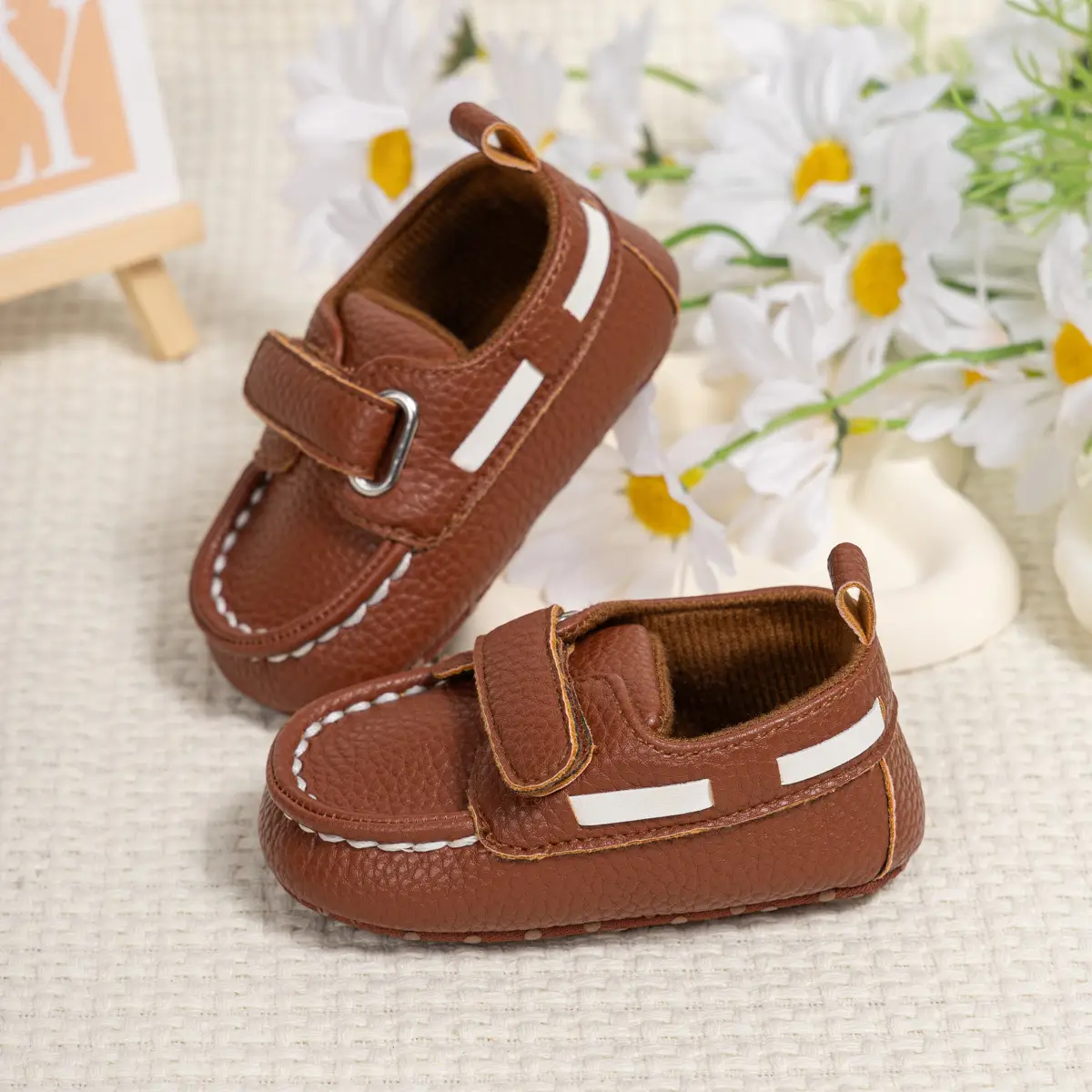 Baby Shoes Brown White Black Velcro Non-Slip — feature 21