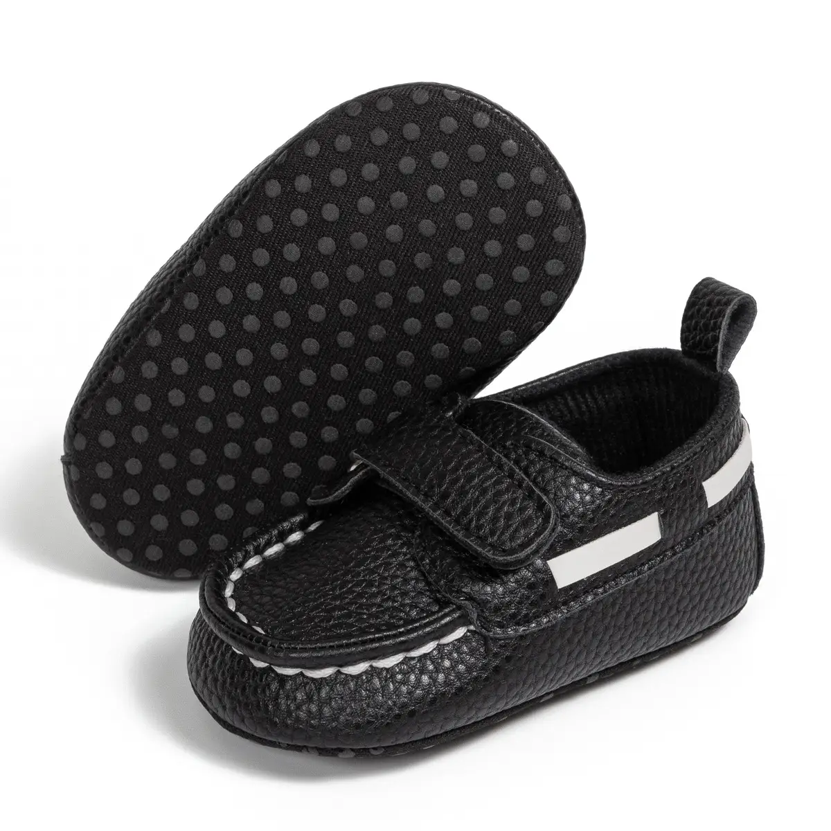 Baby Shoes Brown White Black Velcro Non-Slip