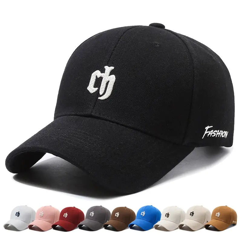 Korean Style Brown Baseball Cap for Women with Wide Brim