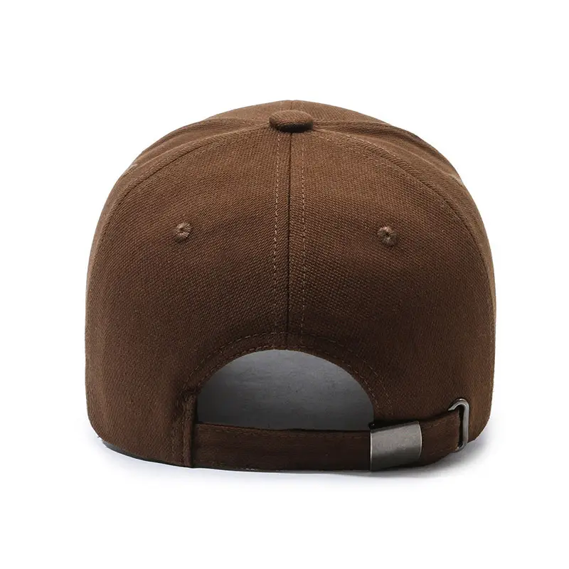 Korean Style Brown Baseball Cap for Women with Wide Brim