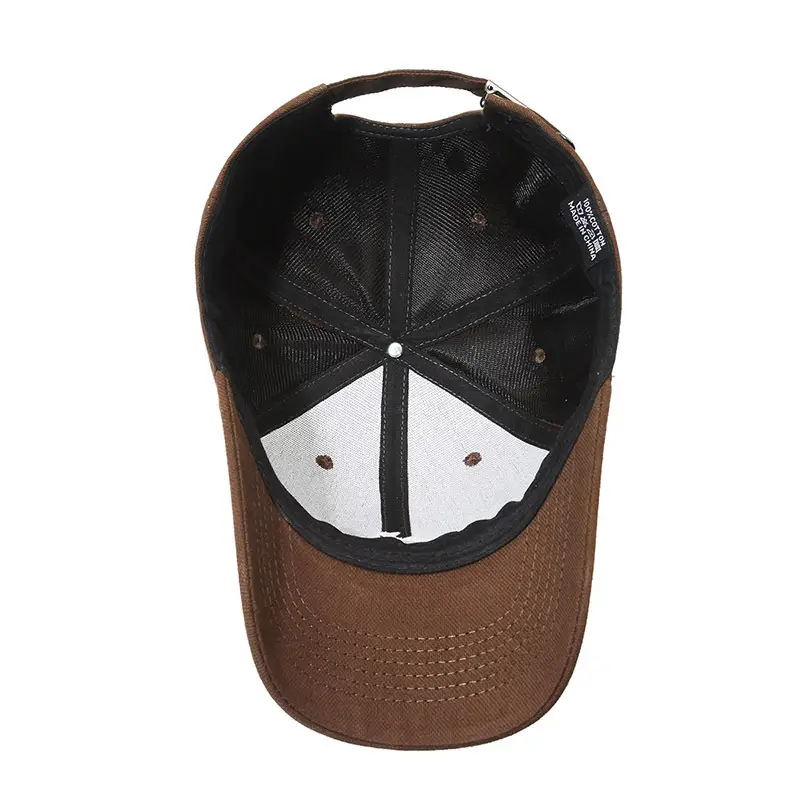 Korean Style Brown Baseball Cap for Women with Wide Brim